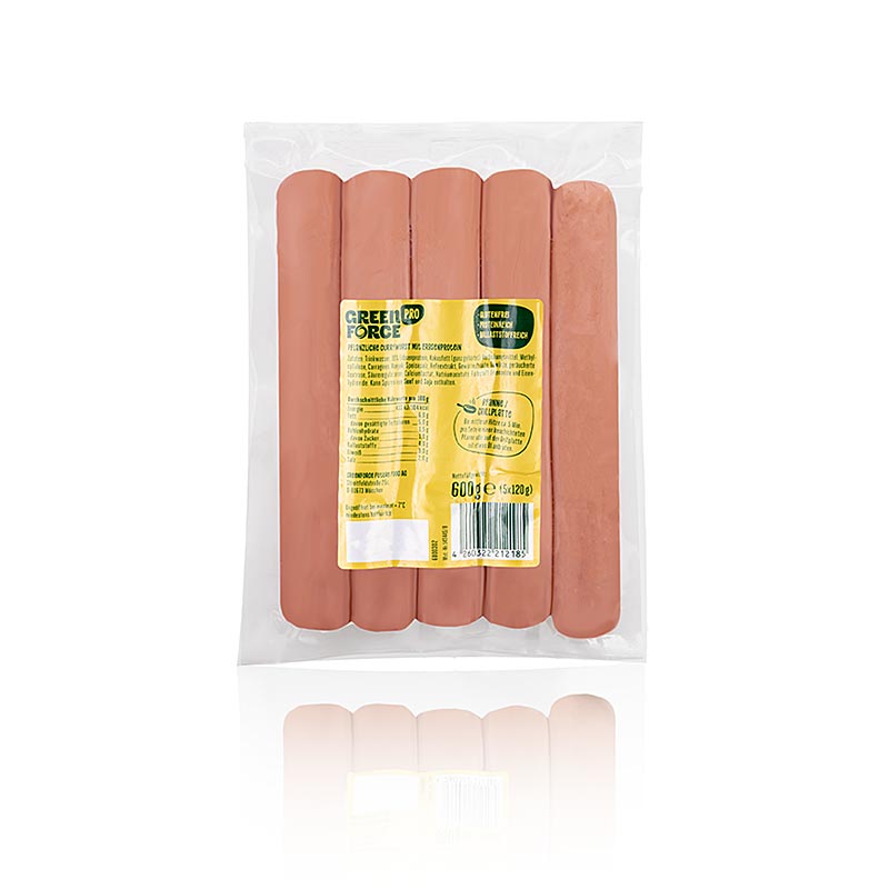 Greenforce vegane frische Currywurst, aus Erbsenprotein, 600 g, 5 x 120g
