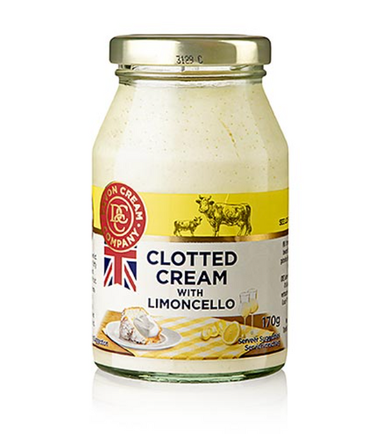 English Clotted Cream (feste Creme) Limoncello, 47% Fett, Devon, 6 Gläser á 170 g