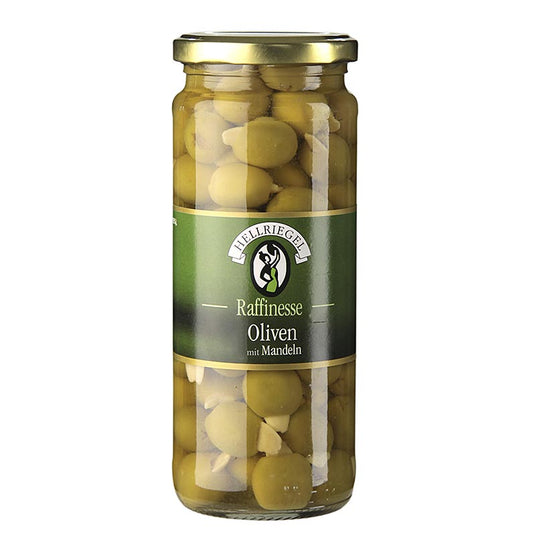 Grüne Oliven, ohne Kern, mit Mandeln, in Lake, 440 g
