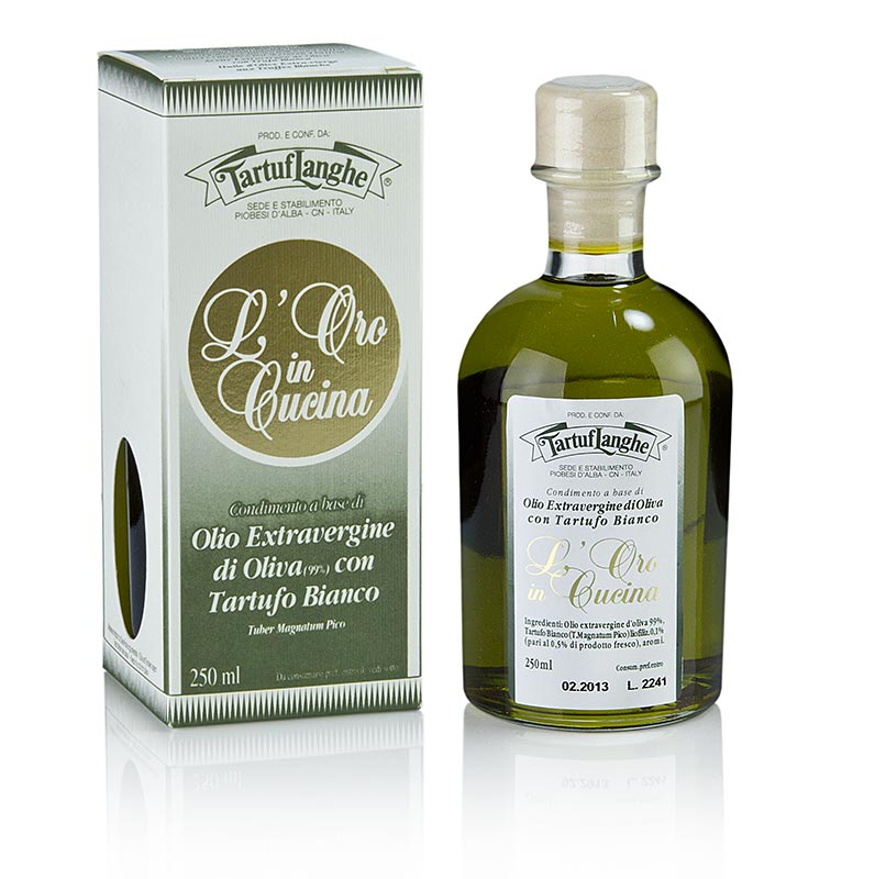 Natives Olivenöl Extra L´Oro in Cucina m. weißem Trüffel & Aroma, Tartuflanghe, 250 ml
