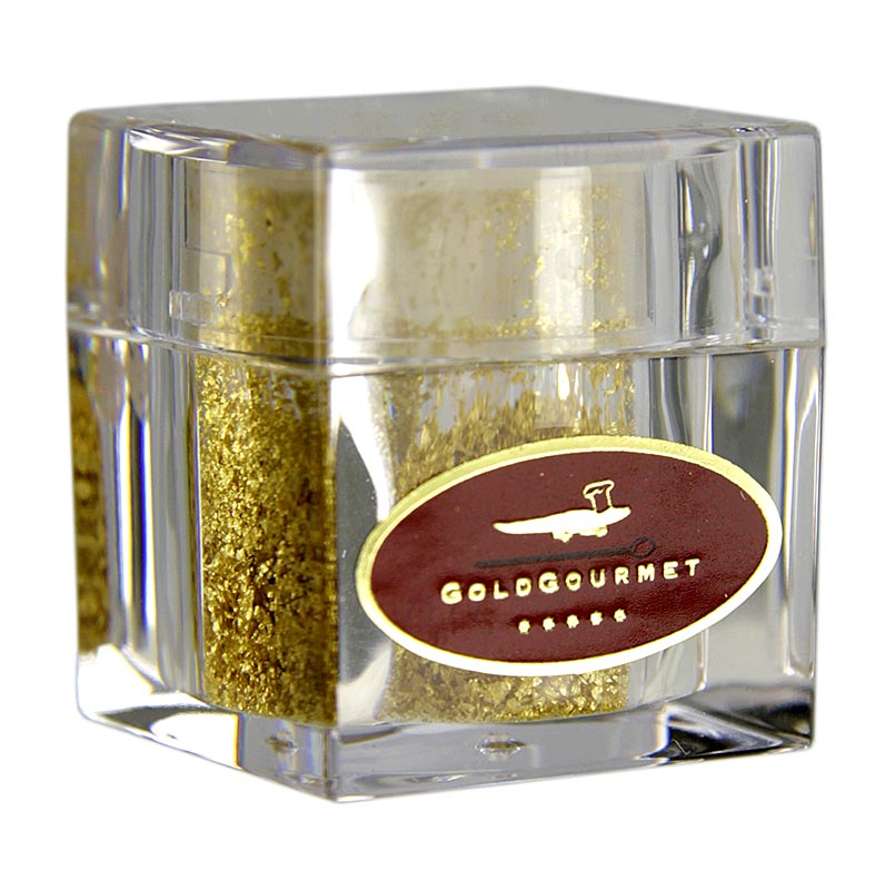 Gold - Würfelstreuer mit Blattgoldflocken, 22 Karat, E175, 0,1 g