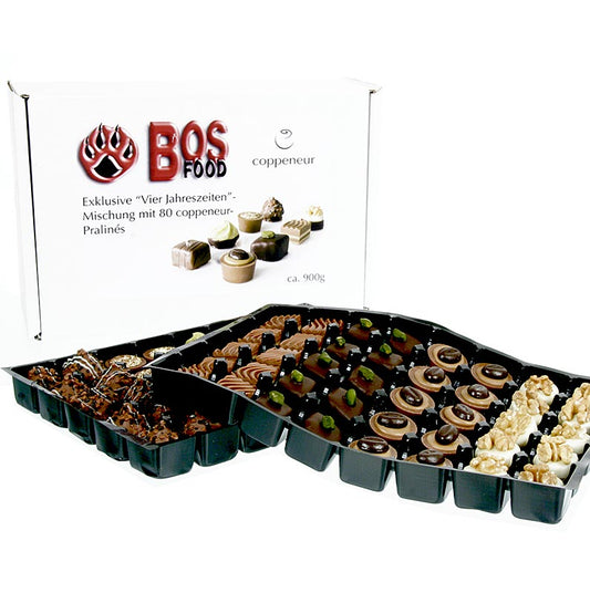 BOS FOOD Pralinen - Mischung "Vier Jahreszeiten", 8 Sorten, Coppeneur, 950 g, 80 St