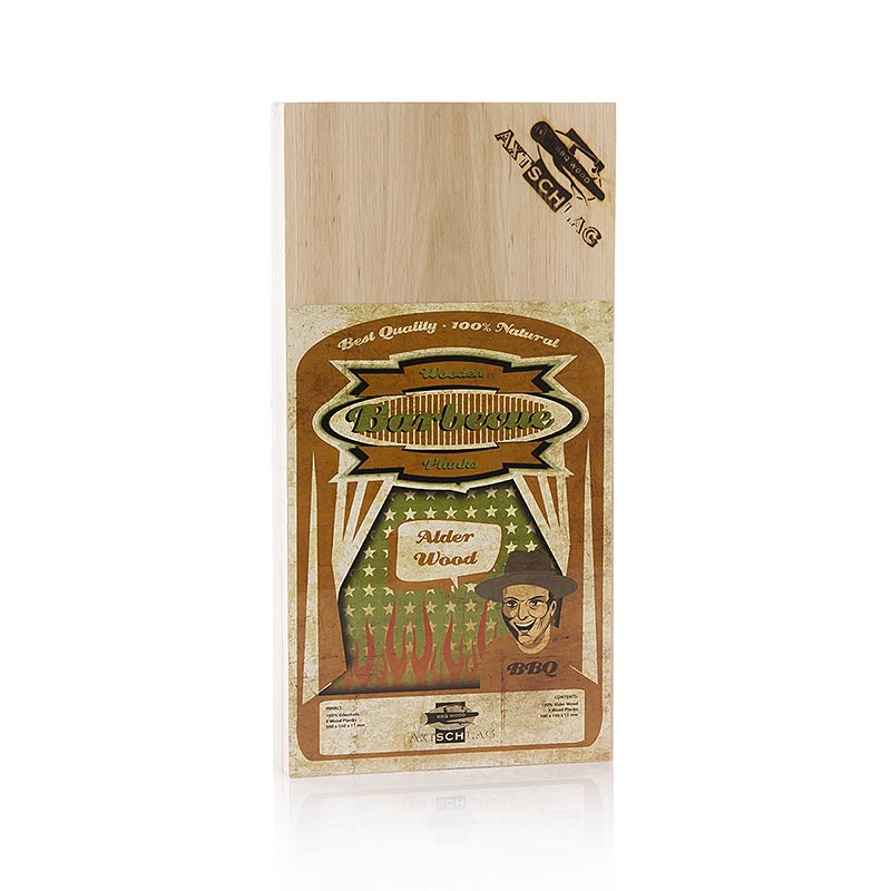 Grill BBQ - Wood Planks Grillbretter, Erlenholz (Alder), 15x30x1,1cm, 3 St