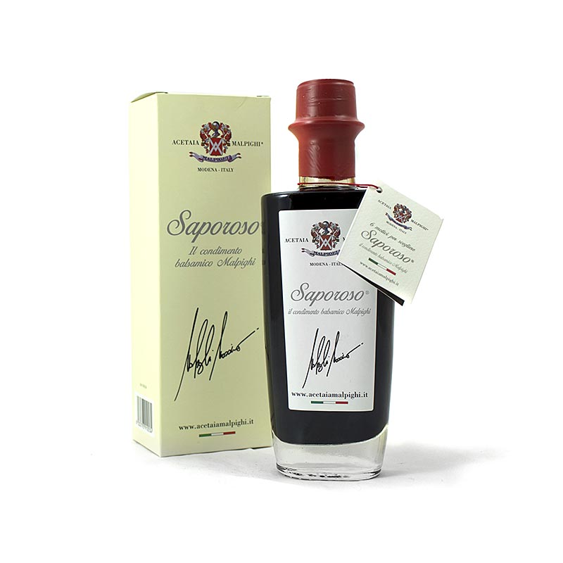 Balsamico Condiment "Saporoso", 6 Jahre, Eichen- & Akazienholzfass, Malpighi, 200 ml
