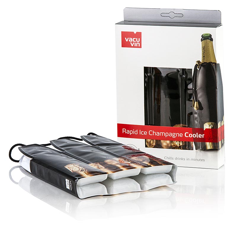 Vacu Vin Kühlmanschette für Sektflaschen, schwarz, 1 St