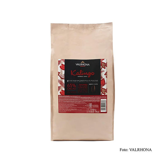 Valrhona Kalingo, dunkle Couverture, Callets, 65% Kakao, reine Grenada Bohnen, 3 kg