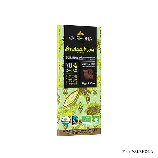 Valrhona Andoa Noire, Couverture dunkel, Tafel, 70% Kakao, BIO, 70 g