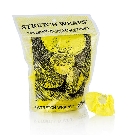 The Original Lemon Stretch Wraps - Zitronenserviertuch, gelb mit Gummiband, 12 St