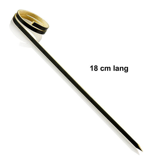Bambus-Spieße, mit Loop (Ringende), schwarz, 18cm, 100 St