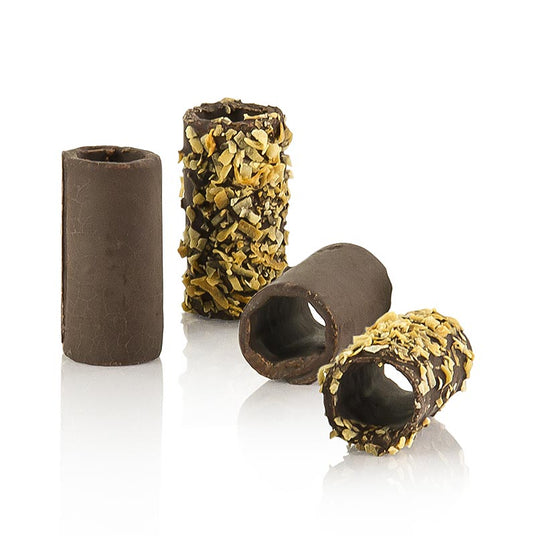 Mini Schokoladen und Kokos Canneloni, Zartbitter, 2cm Ø, 5cm lang, Pidy, 1,1 kg, 110 St