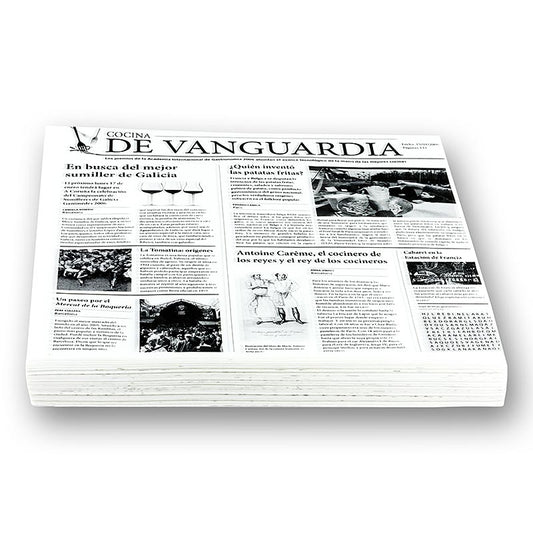 Einweg Snack Papier mit Zeitungspapierdruck, ca.290x300mm, De Vanguardia, 500 Blatt