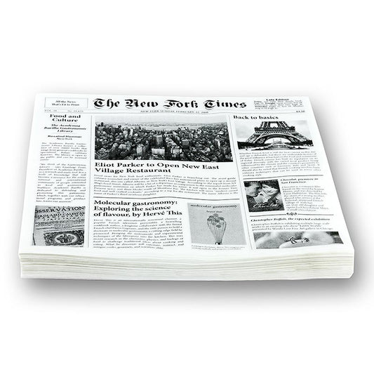 Einweg Snack Papier mit Zeitungspapierdruck, ca.290x300mm, New Fork Times, 500 Blatt