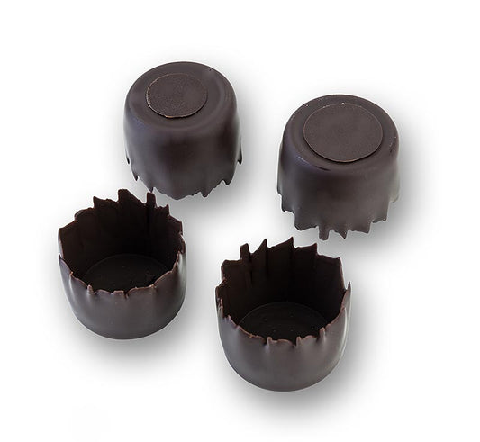 Schokoladen- Form "Geriffelt" Zartbitter, Ø 25m, H20mm, Michel Cluizel, 864 g, 288 St