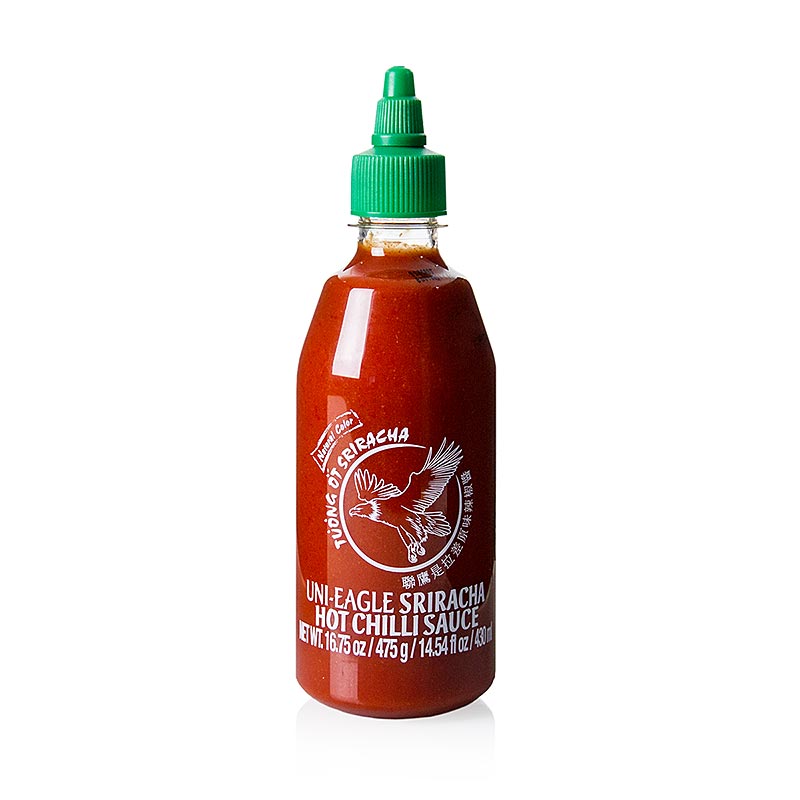 Chili-Sauce - Sriracha, pikant, mit Knoblauch, Squeeze Flasche, Uni-Eagle,  430 ml - thungourmet