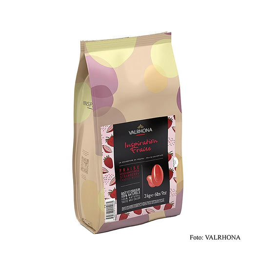 Valrhona Inspiration Erdbeere, Erdbeerspezialität mit Kakaobutter, 3kg (15391), 3 kg