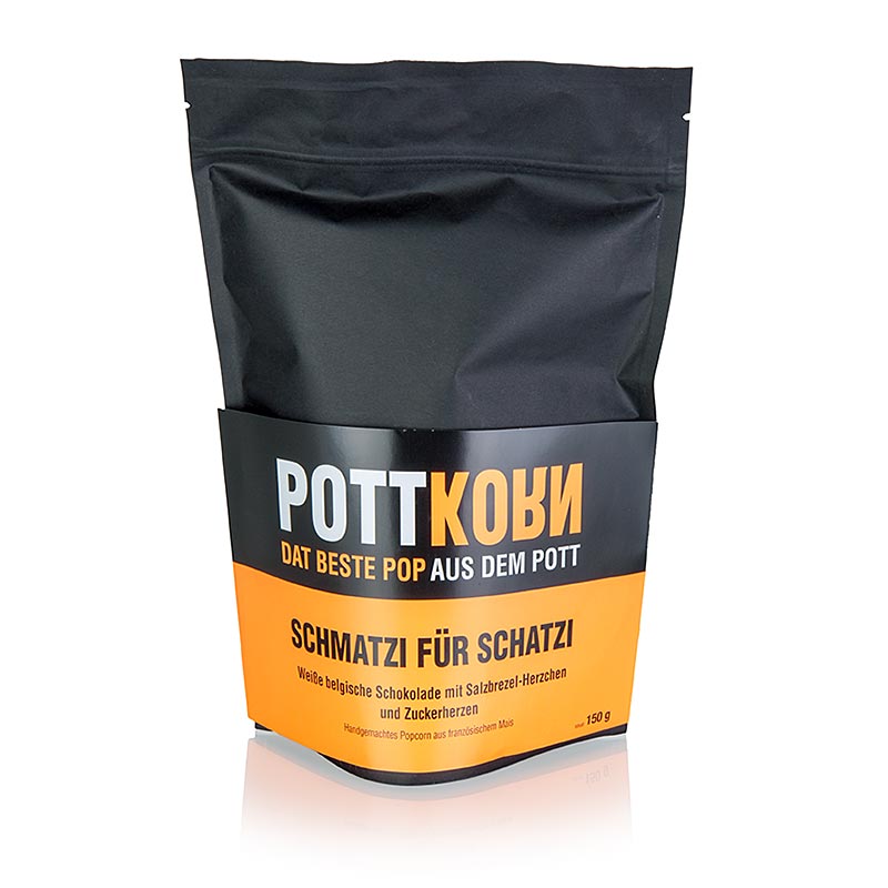 Pottkorn - Schmatzi für Schatzi, Popcorn mit weißer Schokolade, Brezel, 150 g
