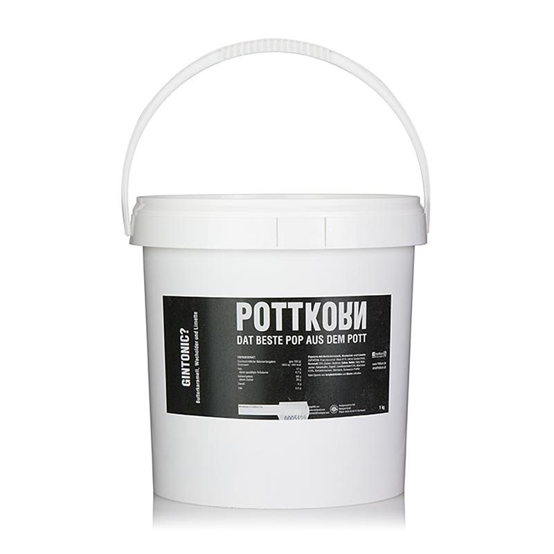 Pottkorn - GinTonic?, Popcorn mit Butterkaramell, Wacholder & Limette, 1 kg
