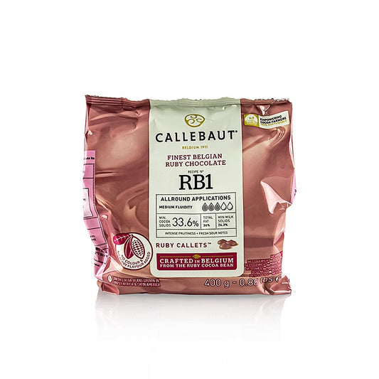 Ruby - Rosa Schokolade, 33,6% Kakao, Callets Couverture, Callebaut,  400 g