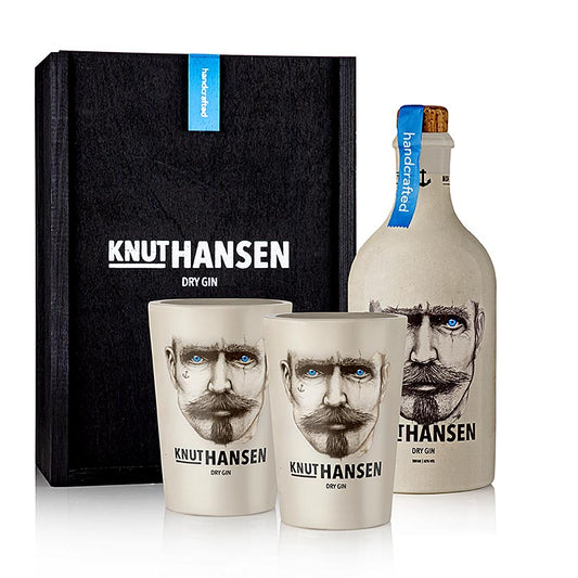 Knut Hansen Dry Gin, 42% Vol., Geschenkox mit 2 Bechern, 500 ml