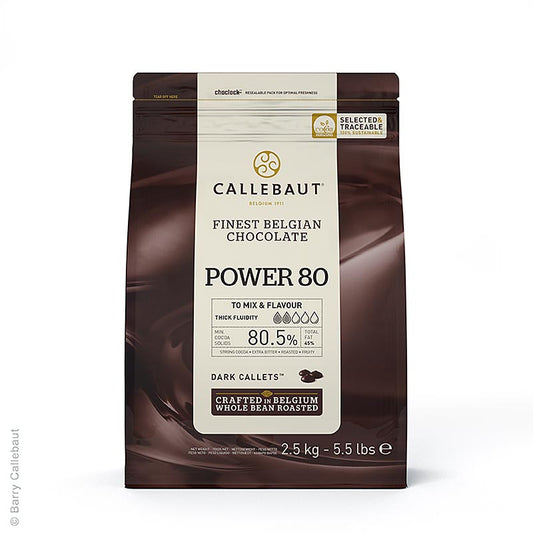 Dark Power 80, Bitter Schokoladen Callets Couverture, Callebaut, 2,5 kg