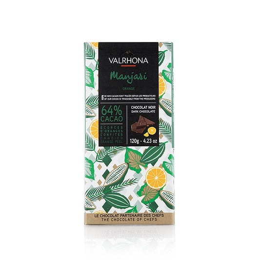 Valrhona Manjari - Bitterschokolade, mit Orangenstückchen, 64% Kakao, Madagaskar,  120 g