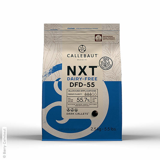 NXT Milchfreie dunkle Schokolade, 55,7% Kakao, Callets, Callebaut (DFD-55), 2,5 kg