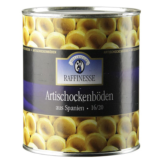 Fonds d'artichauts marinés dans de l'eau salée, parfaits pour farcir avec des farces ou des mousses, 16-20 fonds, ø env 4cm, 800 g