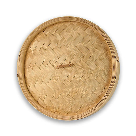 Couvercle de cuiseur à vapeur en bambou pour ø 26cm extérieur, ø 24cm intérieur, 10 inch, 1 pc - idéal pour cuire à la vapeur des pâtes asiatiques et des légumes