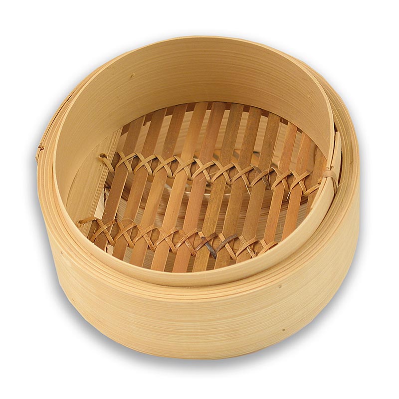Cuiseur vapeur en bambou pour cuire à la vapeur des pâtes asiatiques et des légumes, 17 cm extérieur, 15 cm intérieur, 6,5 pouces, 1 pièce, empilable jusqu'à 5 parties, hauteur intérieure 5,5 cm