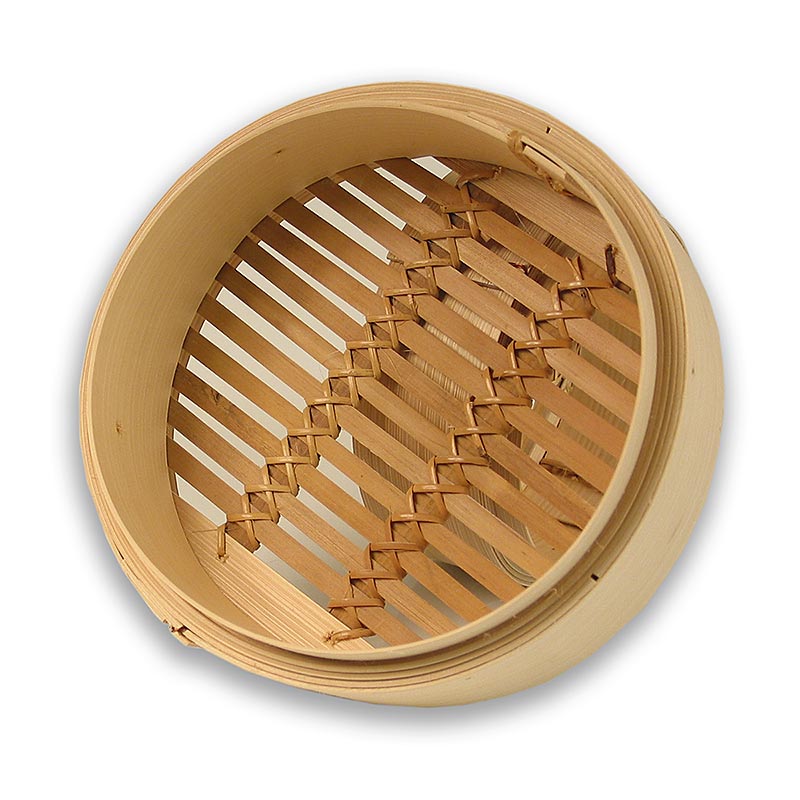 Partie inférieure du cuit-vapeur en bambou avec un diamètre de 20cm à l'extérieur et 18cm à l'intérieur, convient pour empiler et cuire à la vapeur des raviolis asiatiques et des légumes.