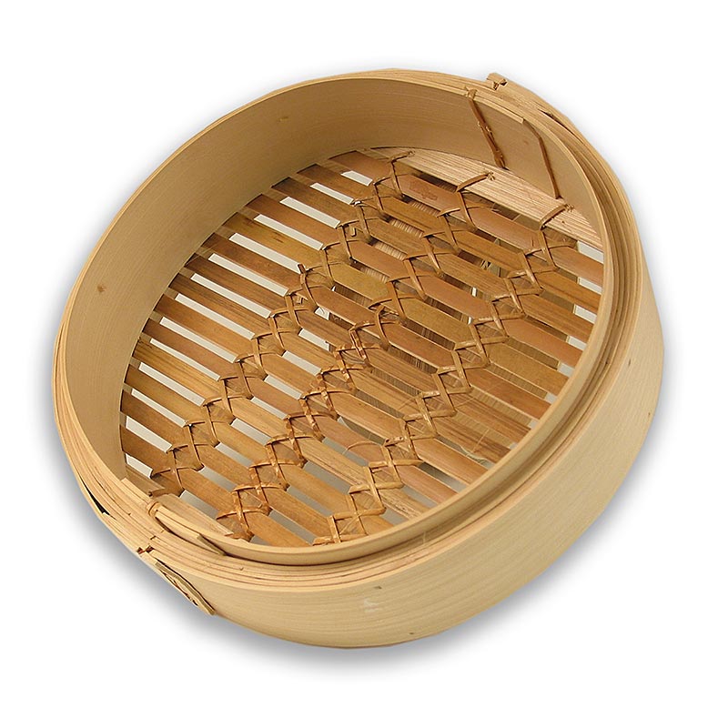 Partie inférieure cuit-vapeur en bambou, ø 26cm extérieur, ø 24cm intérieur, 10 pouces, 1 pc - Cuiseur vapeur en bambou pour cuire à la vapeur des pâtes asiatiques et des légumes, empilable jusqu'à 5 parties inférieures, hauteur intérieure 5 cm