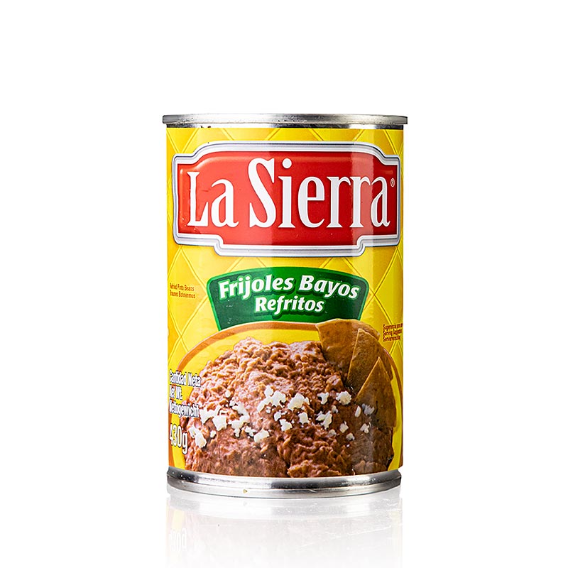 Purée de haricots bruns de grande qualité, assaisonnée d'ail et de diverses épices, idéale pour accompagner les plats de viande ou pour être tartinée sur du pain dans la cuisine mexicaine.