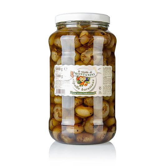 Grand emballage de 3 kg d'oignons marinés au vinaigre balsamique, de Montanini