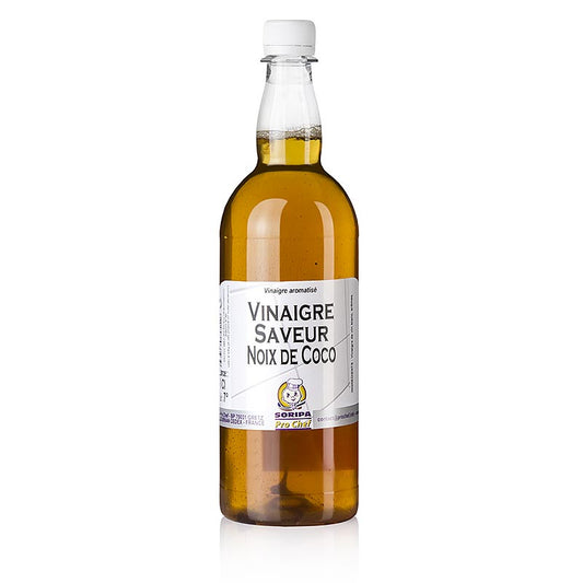 Vinaigre de vin blanc avec une note fraîche de noix de coco, idéal pour la cuisine thaïlandaise/asiatique avec des légumes épicés et des fruits de mer exotiques Goût doux et acidulé et légèrement fruité