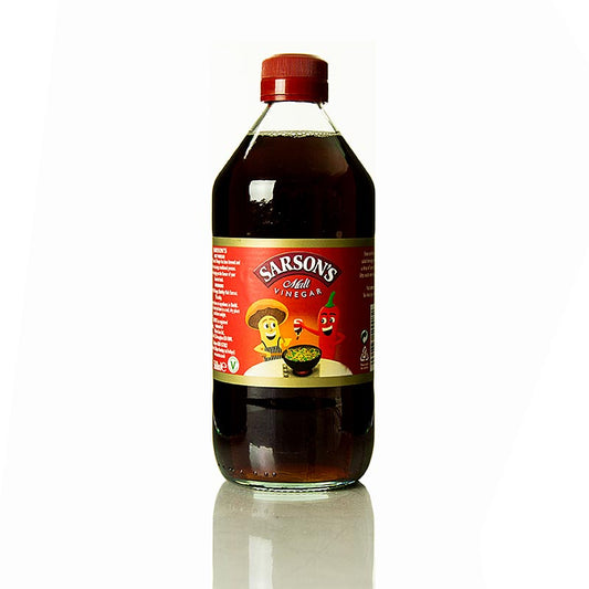 Vinaigre de malt, 5% d'acidité, Sarsons, 568 ml - Vinaigre classique aux arômes de malt, idéal pour le fish & chips et les ragoûts consistants