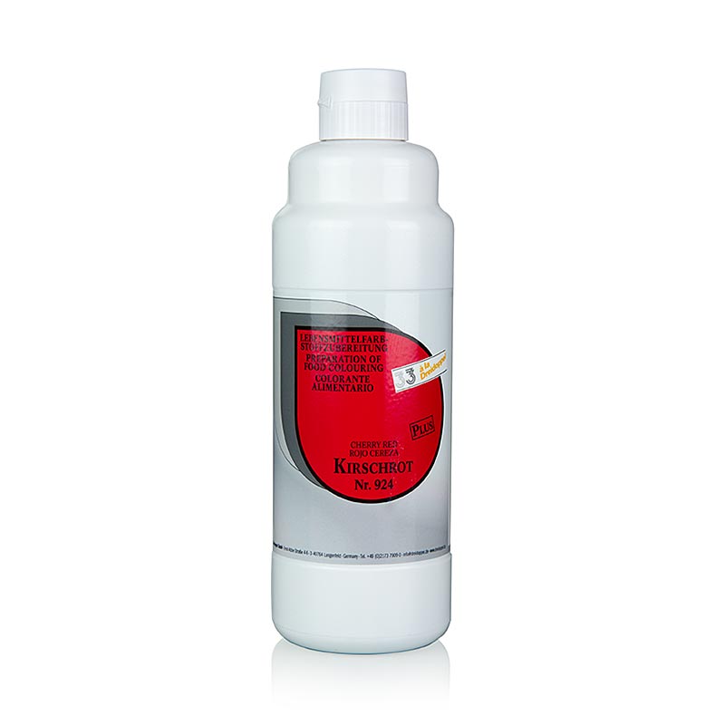 Colorant alimentaire liquide rouge cerise de Dreidoppel, idéal pour colorer les confiseries, les décorations, les enrobages, les pâtisseries, les glaces et les desserts Très concentré, dosage : env. 3g : 1000g