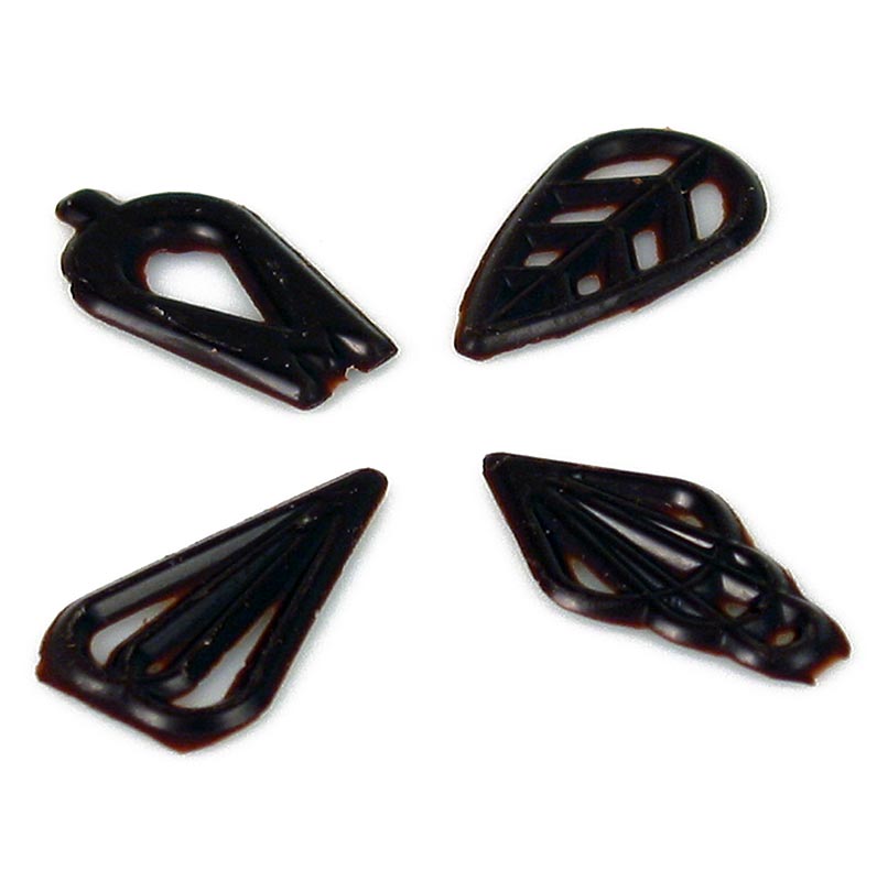 Filigrane Victory - 4 sortes mélangées, chocolat noir, 40mm, 365 g, 315 pcs - Couverture noire de haute qualité pour décorer les plats et les desserts Fabriqué avec de la vanille naturelle, 365 g