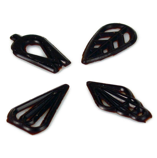 Filigrane Victory - 4 sortes mélangées, chocolat noir, 40mm, 365 g, 315 pcs - Couverture noire de haute qualité pour décorer les plats et les desserts Fabriqué avec de la vanille naturelle, 365 g