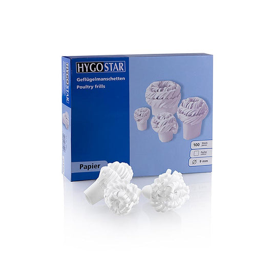 Manchons, Papillotes Poulet, 14mm, pour volaille, 100 pcs - Emballages décoratifs pour côtelettes d'agneau et gigots de volaille pour cacher l'os et faciliter la prise en main
