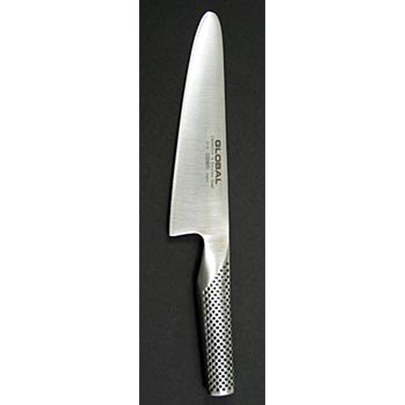 Global G-6 Couteau à viande, coupe-tout, 18cm, 1 pc : couteau léger et extrêmement tranchant en acier au molybdène-vanadium pour couper et portionner les morceaux de viande de moins de 500g