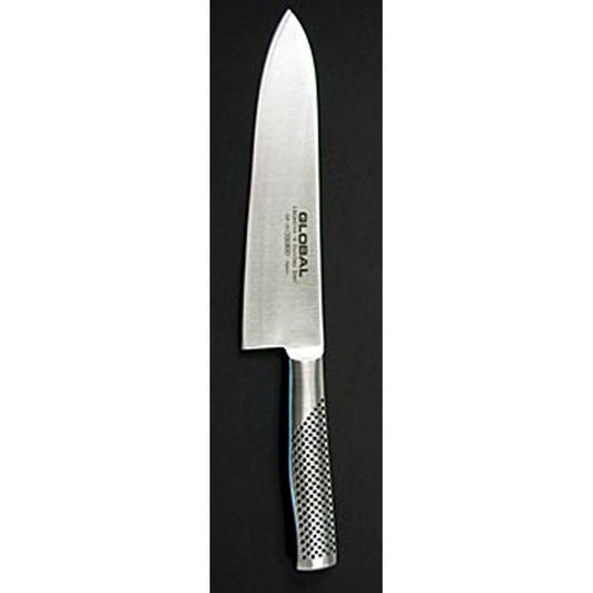 Global GF-33 Couteau de cuisine, forgé, 21cm, 1 pce - Couteau universel en acier au molybdène-vanadium, manche en acier inoxydable avec grains de sable, pour droitiers et gauchers, léger, extrêmement tranchant, longue durée de vie avec un entretien correct