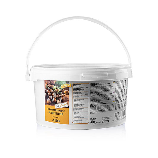 Pâte de noisettes, lisse, 88% de pulpe de noisettes, triple épaisseur, idéale pour fourrer les pralines