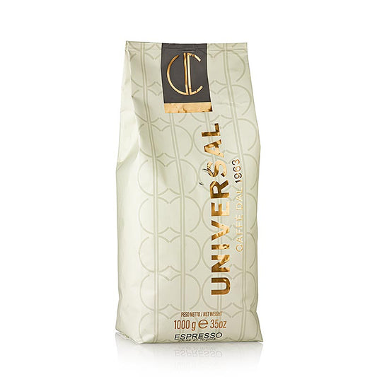 Espresso - Universal, grains entiers, 1 kg : une composition soignée et équilibrée de cafés verts fins de qualité supérieure pour un café espresso exigeant, convaincant pour les amateurs de café exigeants.