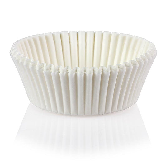 Capsules en papier, blanc, ø 50/55mm, 25mm de haut, 1000 pcs - Capsules décoratives pour pralines, petits fours et pâtisseries, 55mm en haut, 50mm en bas, 25mm de haut