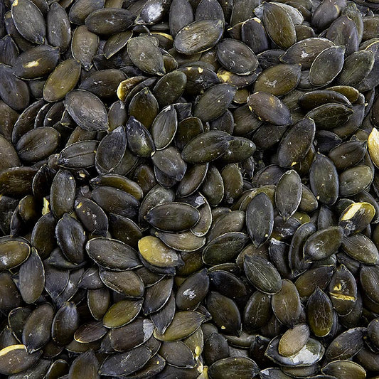 Graines de courge styriennes, vertes - cultivées sans peau, Autriche, 1 kg - graines de courge de qualité supérieure de Styrie, idéales pour grignoter, comme ingrédient dans les mueslis, les salades, les soupes et les plats de pâtes, ou pour préparer un délicieux pesto avec de l'huile de pépins et des épices