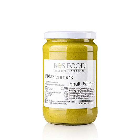 Pulpe de pistache sans additifs, idéale pour aromatiser les gâteaux et rehausser les plats thaïlandais