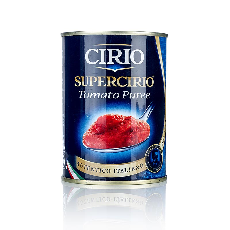 Concentré de tomates, simple, 400 g - Produit par le passage de tomates bien mûres, idéal pour la préparation de sauces, goût intense de tomate, finement passé avec au moins 14% de matière sèche.