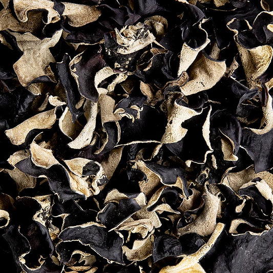 Champignons Mu-Err séchés, également connus sous le nom d'oreilles de Judas ou d'oreilles de nuage, idéaux pour les salades, les soupes et les plats de légumes dans la cuisine chinoise