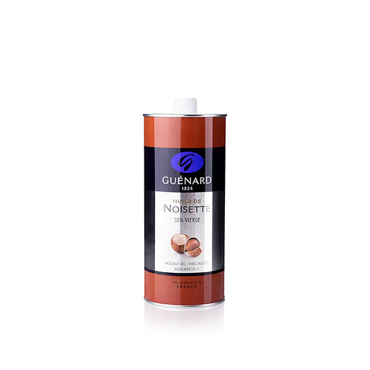 Huile de noisette 50/50 de Guénard, 500 ml, à base de noisettes pressées au goût épicé de noisette