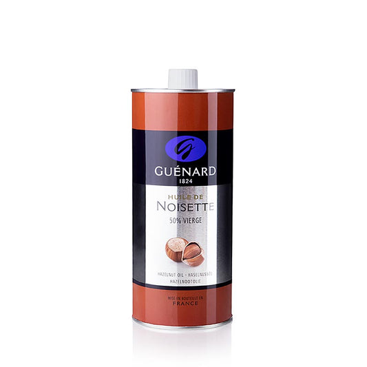 Huile de noisette 50/50, 1 l - A base de noisettes pressées, au goût épicé de noisette, confère une note particulière aux vinaigrettes pour salades vertes Également disponible en 500 ml